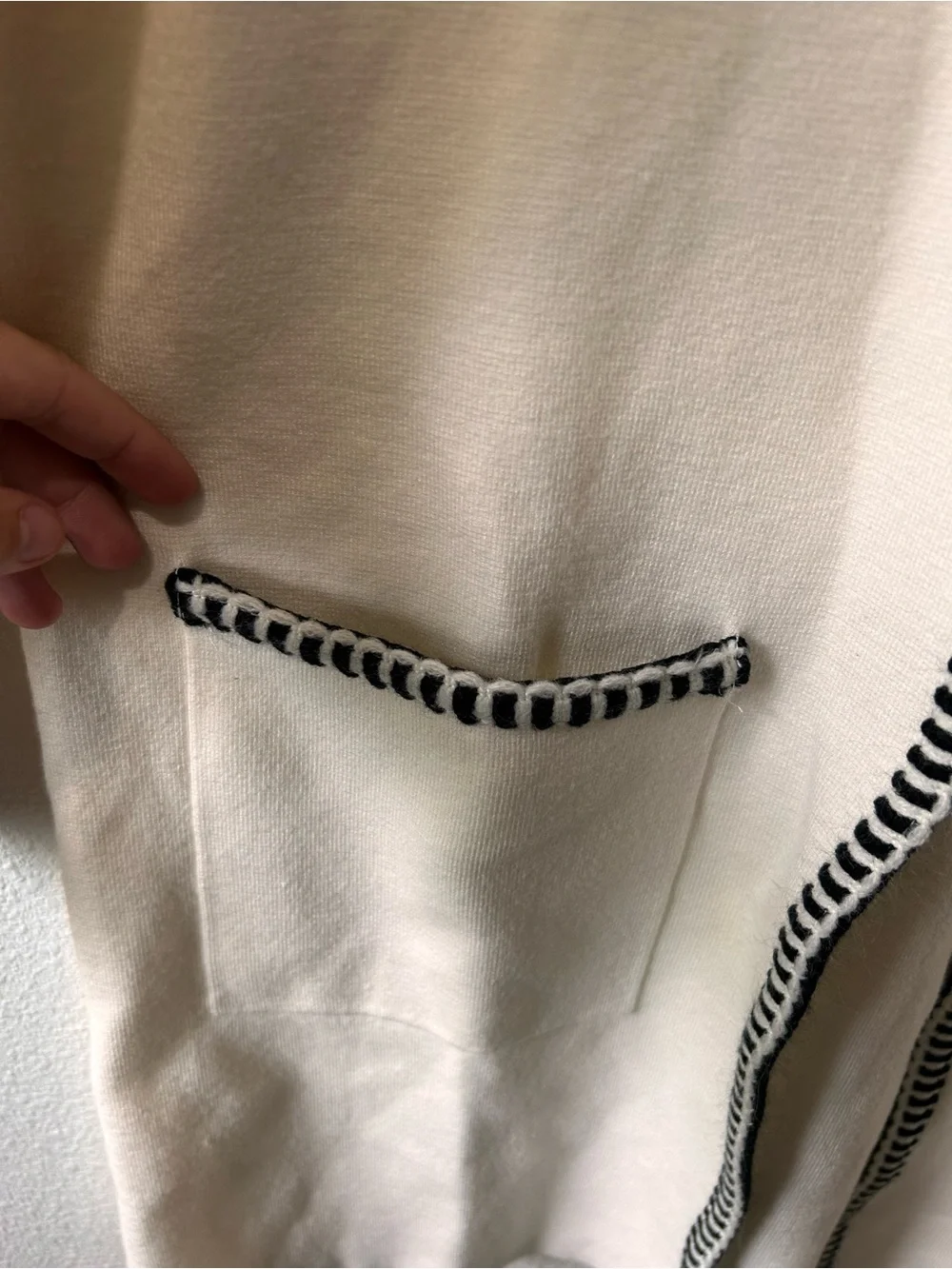 Women's Open Front with Black Trim Cardigan - Picture 4 of 5